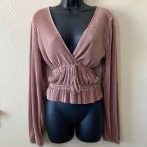 Zara Cinched Waist Pleated Top